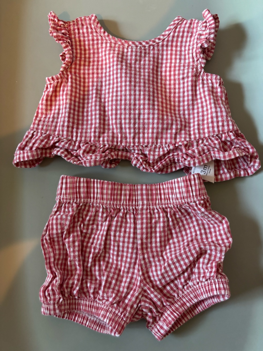 Carter's Red Gingham Ruffle Shorts Set
